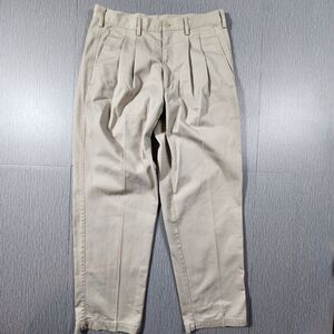 Vintage Solo Semore Pants Mens 34x30 Khaki Tan Pleated Chino 90s Y2K